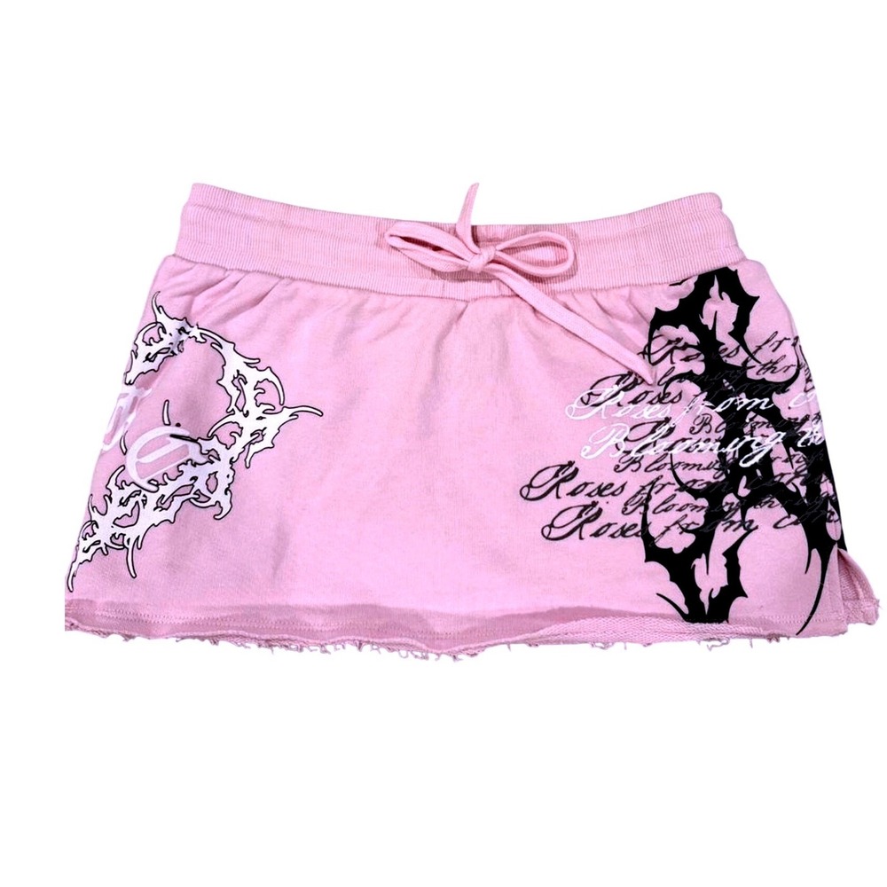 Civil Regime Deadly Alliance Mini‎ Skirt Baby Pink Graphics M